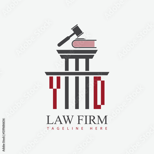 modern law firm justice logo design vector graphic template.	