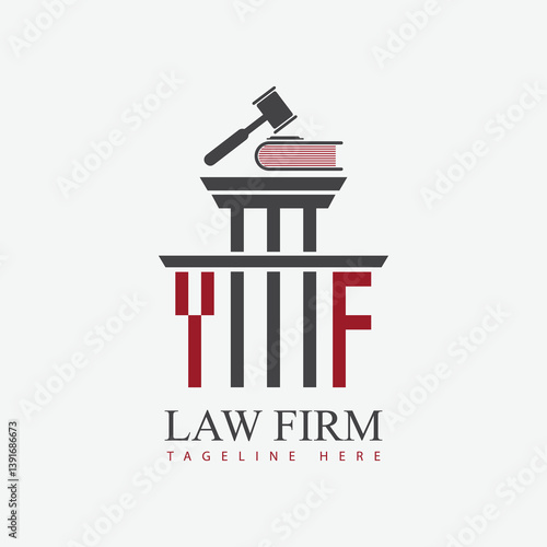 modern law firm justice logo design vector graphic template.	