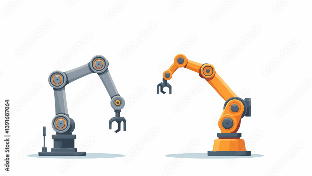 Innovative Industrial Robotic Arms: High-Precision Automation Solutions for Enhanced Production Speed and Quality - Cute Vector Illustration for Smart Business Innovative Industrial Robotic Arms: High-Precision Automation Solutions for Enhanced Production Speed and Quality - Cute Vector Illustration for Smart Business