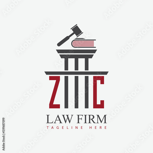 modern law firm justice logo design vector graphic template.	
