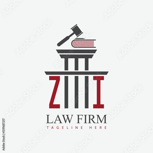 modern law firm justice logo design vector graphic template.	