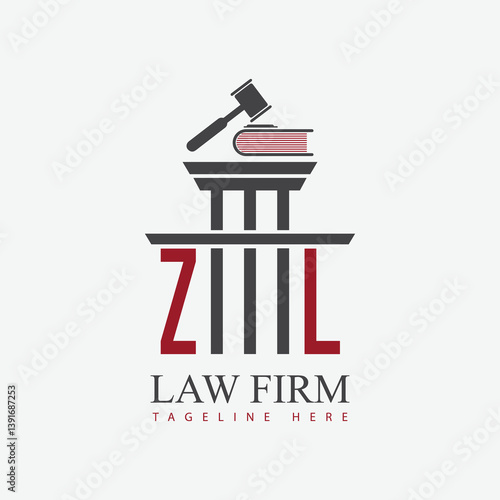 modern law firm justice logo design vector graphic template.	