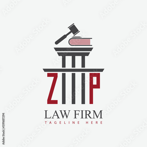 modern law firm justice logo design vector graphic template.	