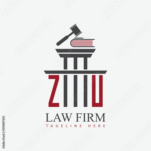 modern law firm justice logo design vector graphic template.	