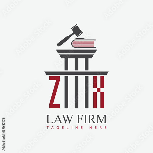 modern law firm justice logo design vector graphic template.	