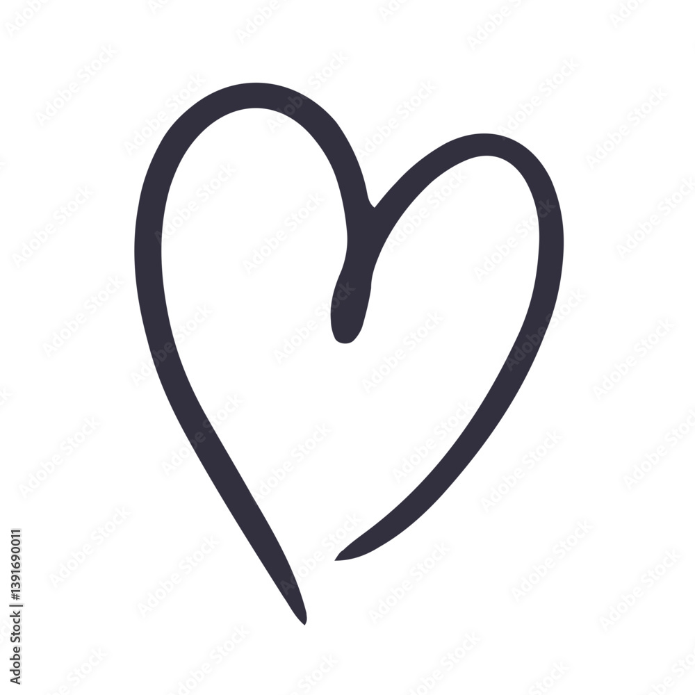 Obraz premium Hand Drawn Scribble Doodle Heart