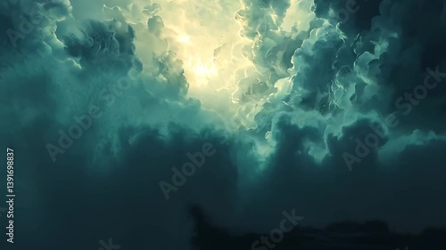 Wallpaper Mural Majestic Ocean Under a Dramatic Sky: A Powerful Scene of Nature's Intensity Torontodigital.ca