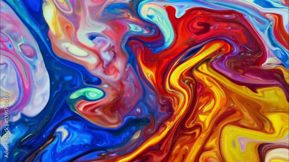 Colorful abstract paint swirl in vibrant tones showcasing creativity and artistic expression Colorful abstract paint swirl in vibrant tones showcasing creativity and artistic expression