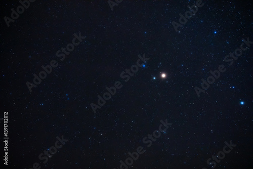 Obraz na płótnie Real Milky way stars and constellations photographed with a wide angle lens from a dark countryside location. w salonie