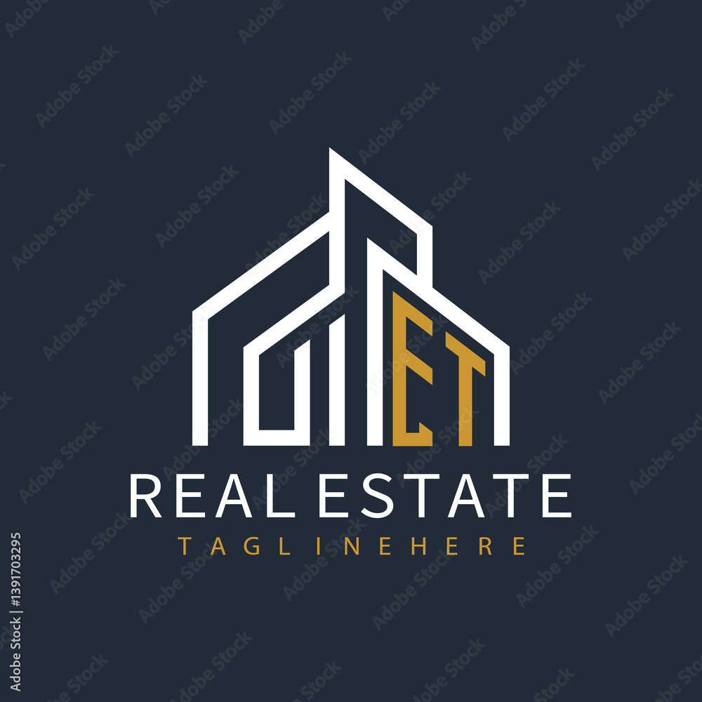 Obraz premium initial monogram logo for real estate with building shape creative design 