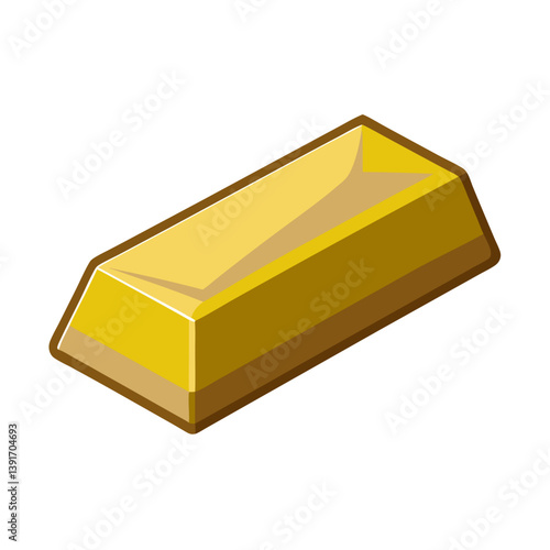 a gold bar or gold ingot no background vector file.