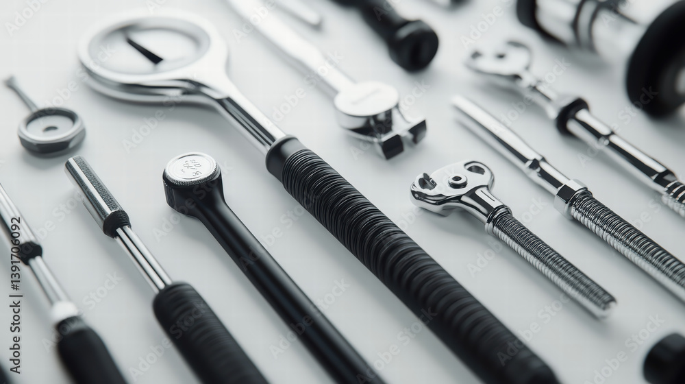 Precision Tools: A sleek array of precision tools, meticulously arranged in a minimalist setting, exudes an air of quality and craftsmanship. Each tool, with its unique design and purpose. Precision Tools: A sleek array of precision tools, meticulously arranged in a minimalist setting, exudes an air of quality and craftsmanship. Each tool, with its unique design and purpose.