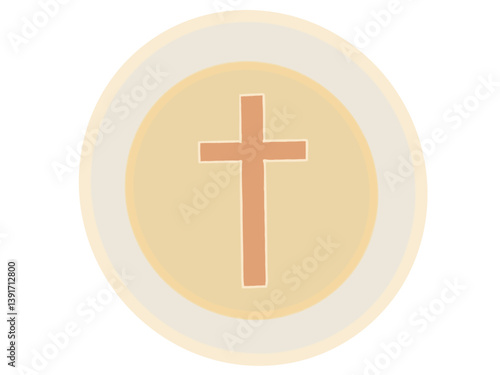 Illustration of a cross that emits light
