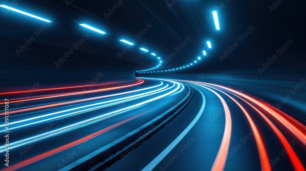 Neon Tunnel with Speed Lines Neon Tunnel with Speed Lines