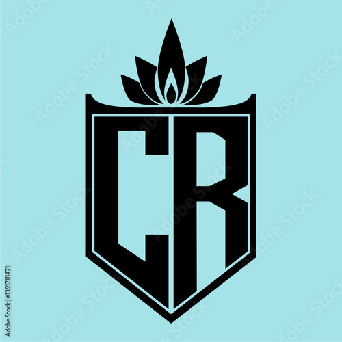 CR Logo with Elegant Crown Symbol and Shield