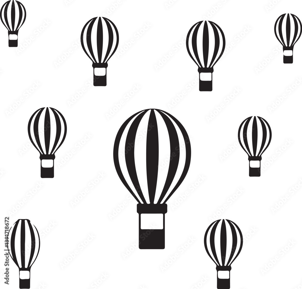 Fototapeta premium Hot Air Balloon Silhouette Bundle 