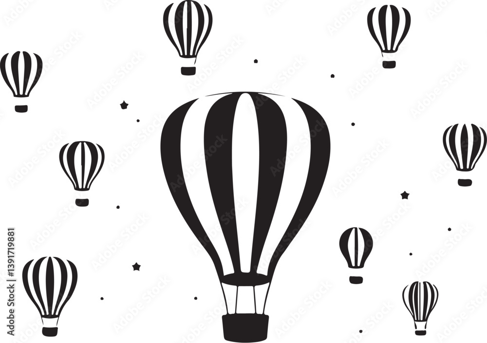 Fototapeta premium Hot Air Balloon Silhouette Bundle 
