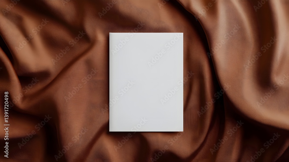 Fototapeta premium greeting card mockup on elegant fabric