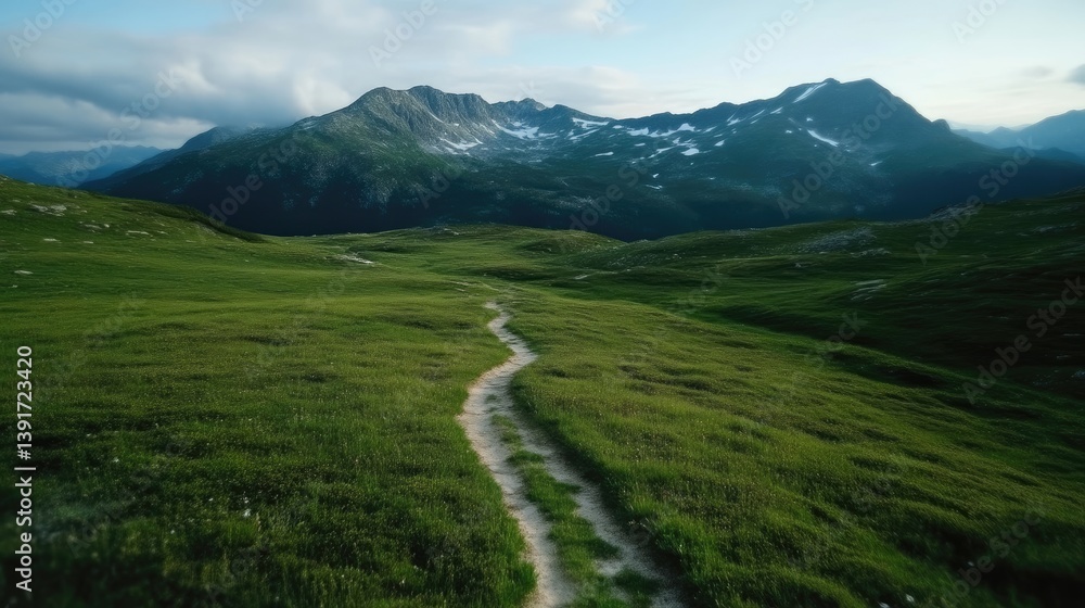 Fototapeta premium Mountain path through green valley