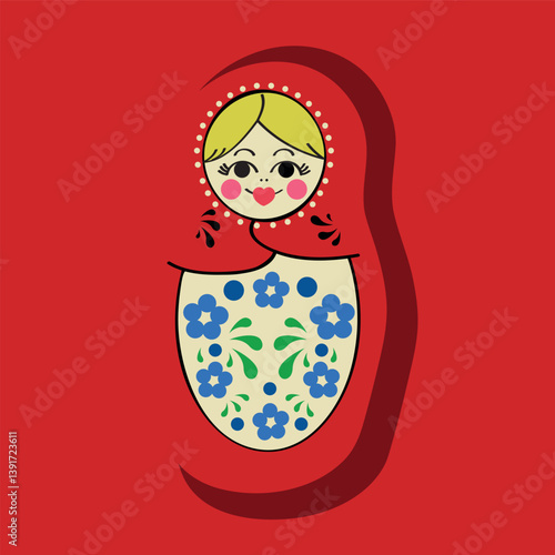 Matryoshka vector. Illustration of a russian doll