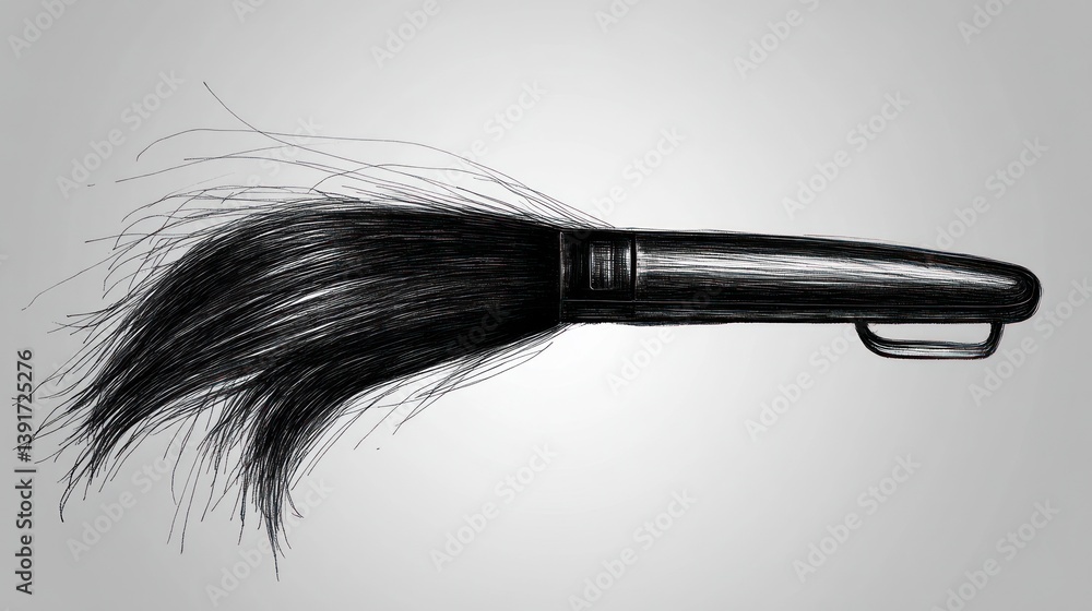 Naklejka premium Hairdryer airflow, sketch, studio background