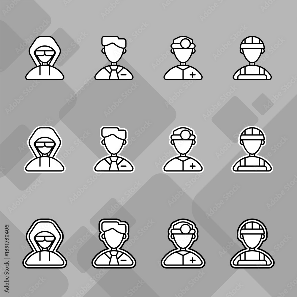 People avatar icons set profession job labor day flat white line illustration gray background Profile Picture, Display Picture,User Image,Profile Image,Profile Photo, People avatar icons set profession job labor day flat white line illustration gray background Profile Picture, Display Picture,User Image,Profile Image,Profile Photo,