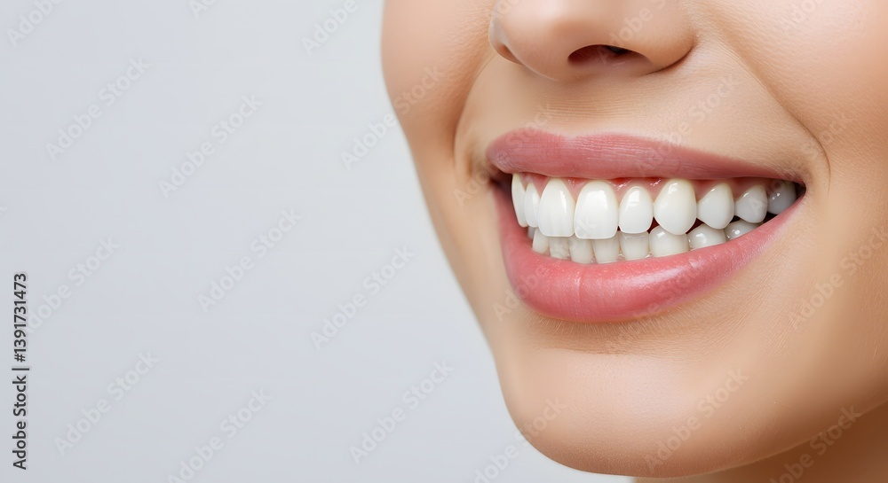 Obraz premium Bright smile of woman with white teeth