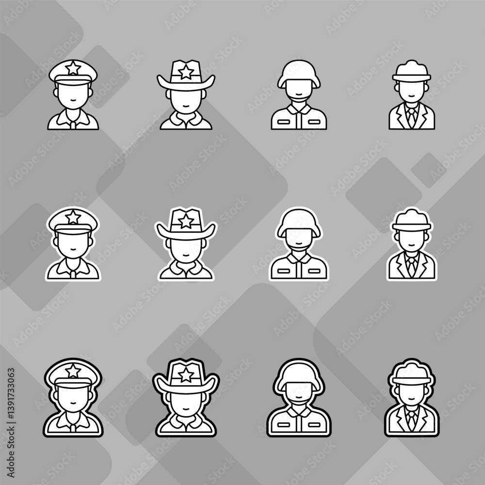 People avatar icons set profession job labor day flat white line illustration gray background Profile Picture, Display Picture,User Image,Profile Image,Profile Photo, People avatar icons set profession job labor day flat white line illustration gray background Profile Picture, Display Picture,User Image,Profile Image,Profile Photo,