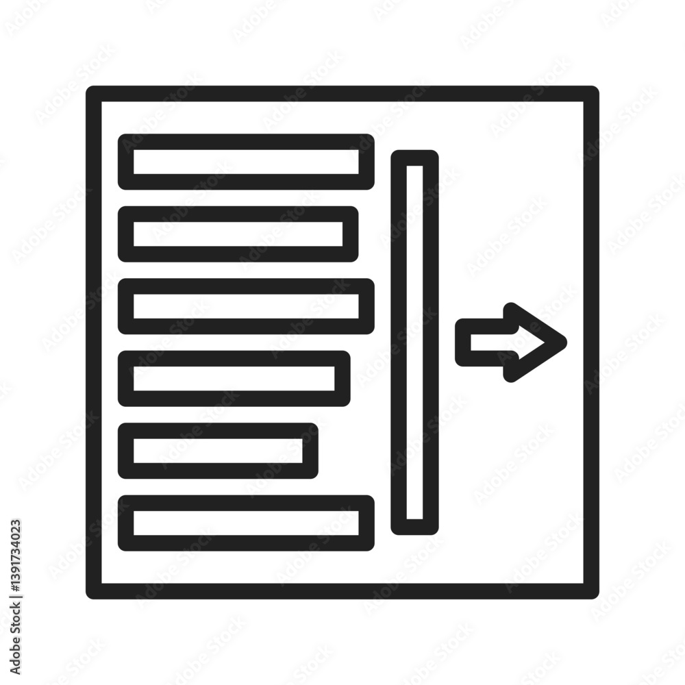 Indent Right icon vector image. Suitable for mobile apps, web apps and print media. Indent Right icon vector image. Suitable for mobile apps, web apps and print media.
