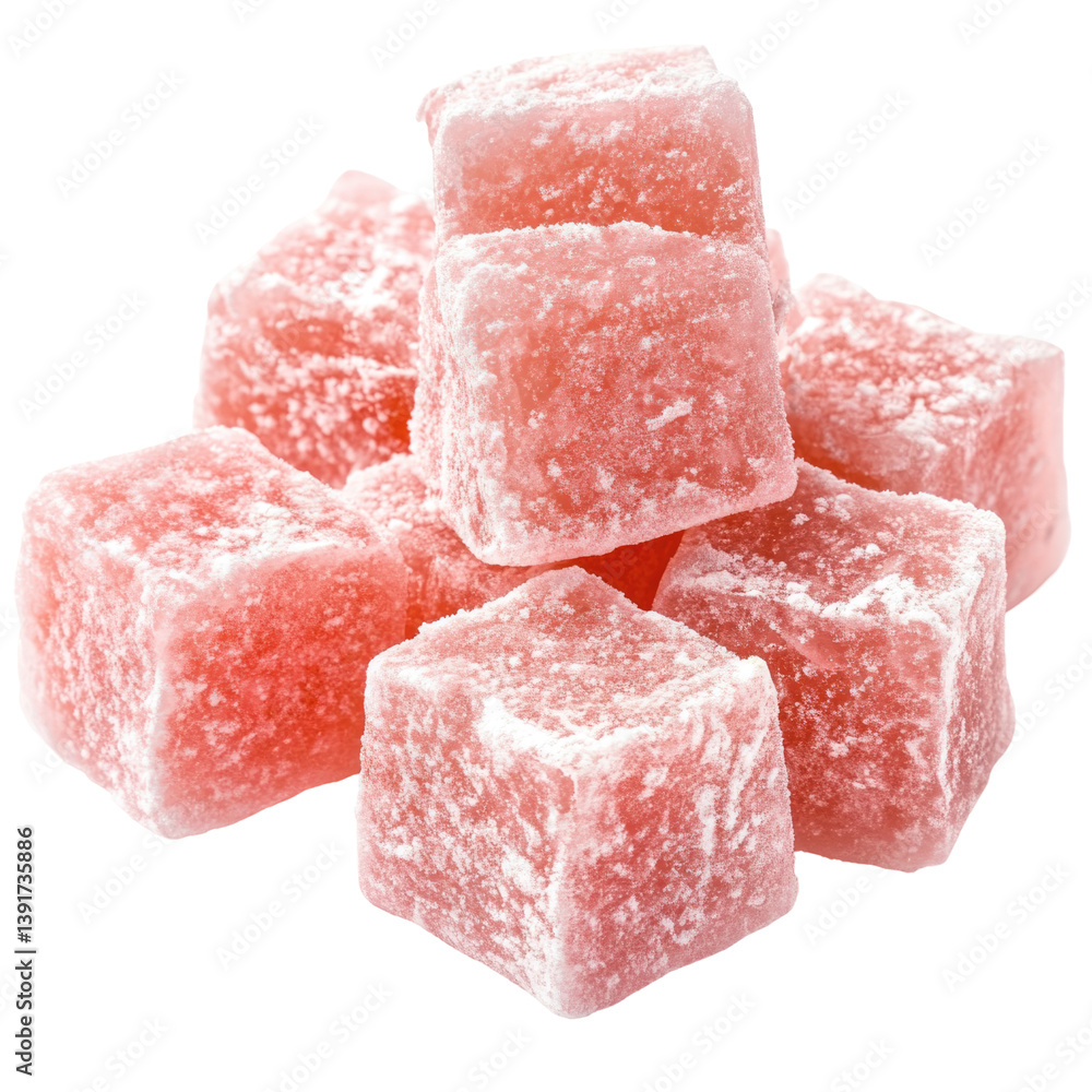 Premium Turkish Delight on transparent background Premium Turkish Delight on transparent background