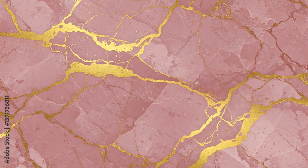 Obraz premium Rose Gold Veins AI Generated