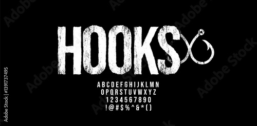 Distressed Grunge Bold Font. Uppercase, Lowercase, and Number. Come with editable vector.  Rustic Lettering. Sport and Fashion Font.
