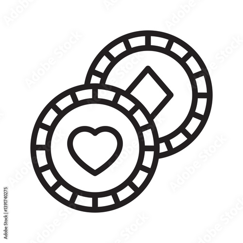 Poker Chips icon vector image. Suitable for mobile apps, web apps and print media.