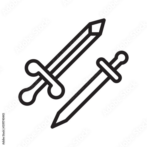 Two Swords icon vector image. Suitable for mobile apps, web apps and print media.