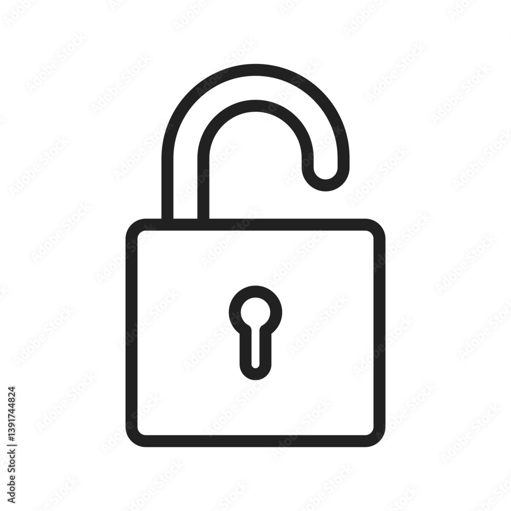 Open Lock I icon vector image. Suitable for mobile apps, web apps and print media. Open Lock I icon vector image. Suitable for mobile apps, web apps and print media.