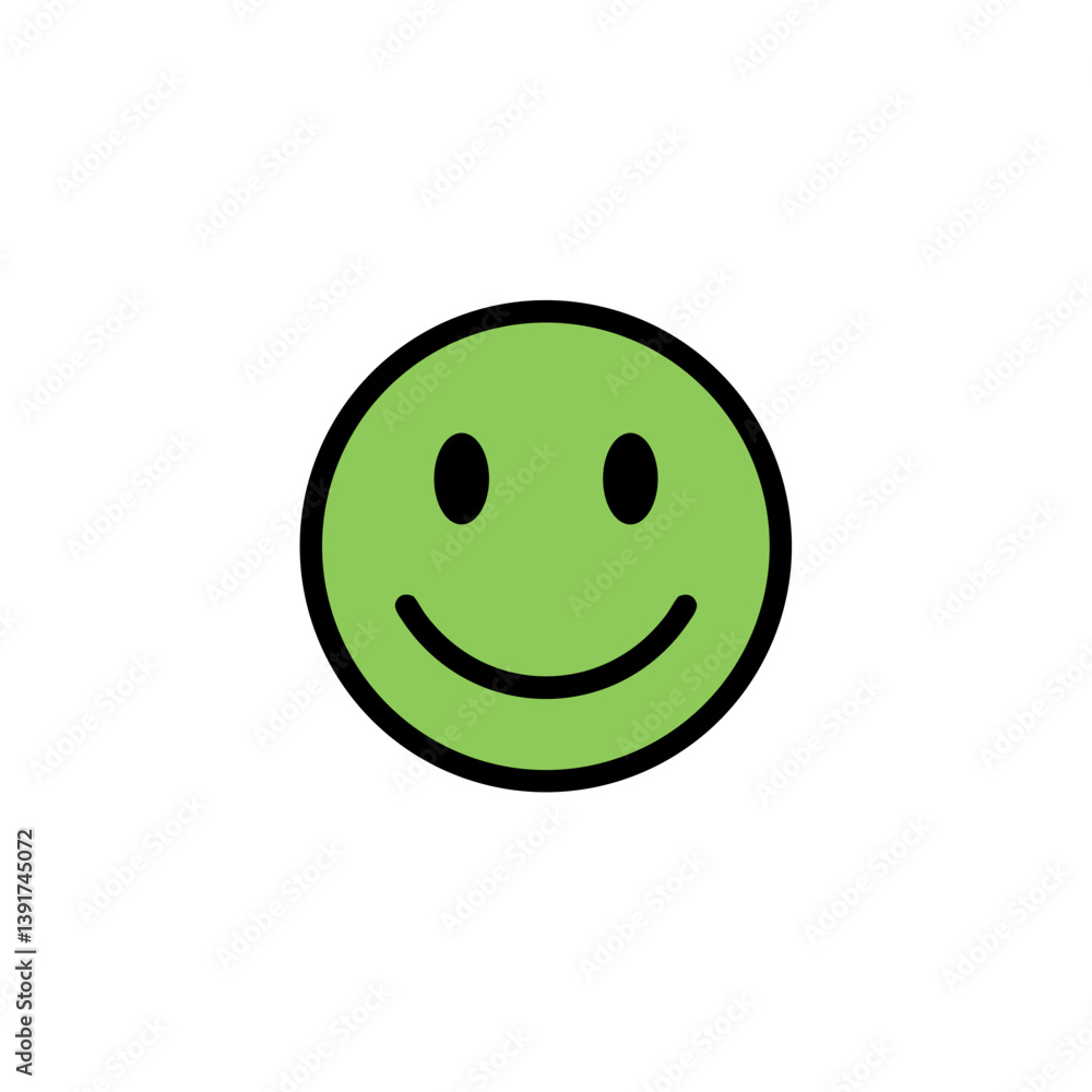 Fototapeta premium Smiley face expressing happiness on a white background