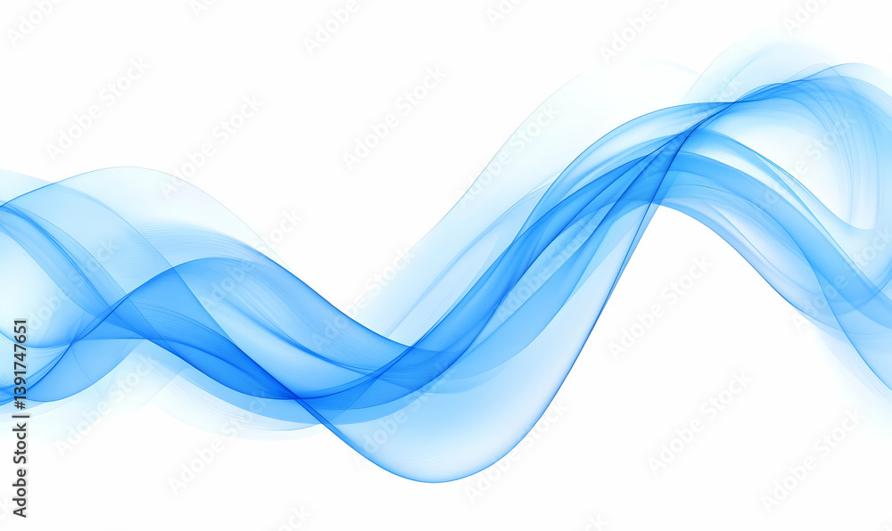 Obraz premium Blue wave abstract background, design element