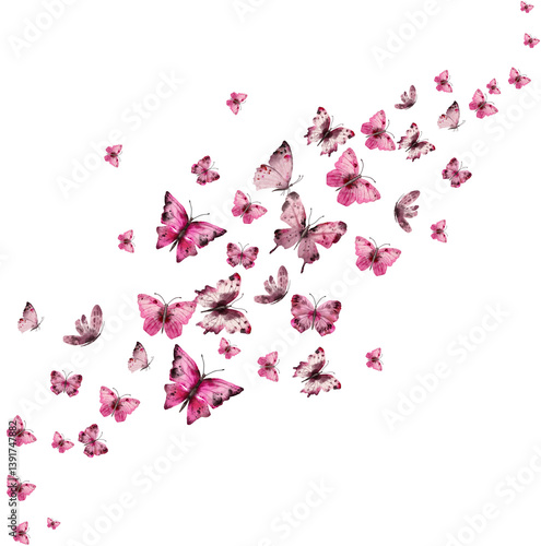 Pink butterflies illustration