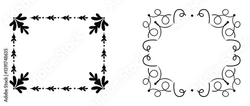 Set  elegant ornamental frames