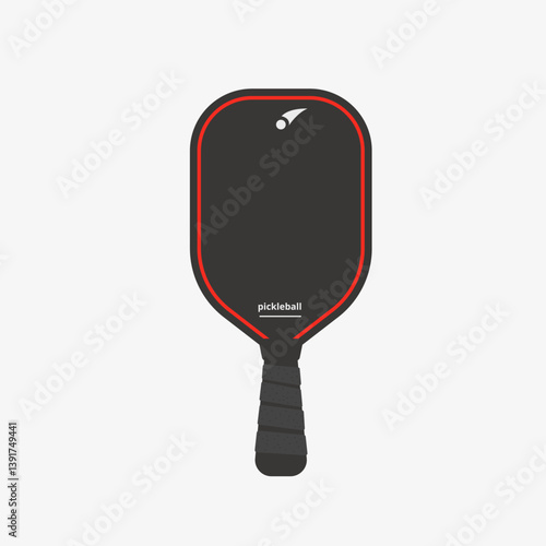 Pickleball paddle illustration. Tennis racket. Sport equepment design. Vector illustration on white