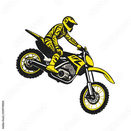 motorcycle rider silhouette, motocross vector, Black silhouette Vector of an off-road Dirt bike motorcycle and rider jumping high, Dirt bike Vector Illustration – High-Quality Adventure Design
