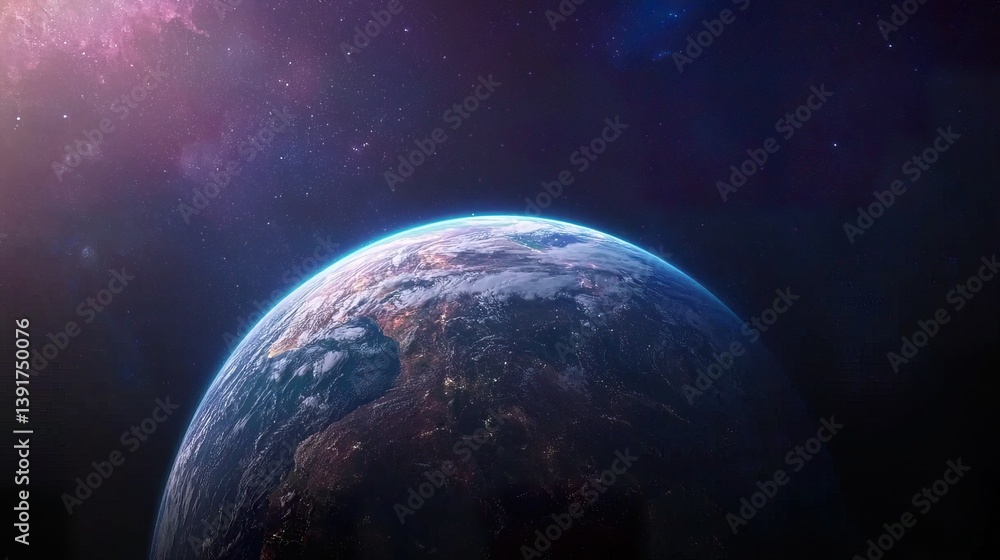 Obraz premium Astronaut Floating in Outer Space with Earth in the Background - A lone astronaut drifting in zero gravity with a breathtaking view of Earth. 
