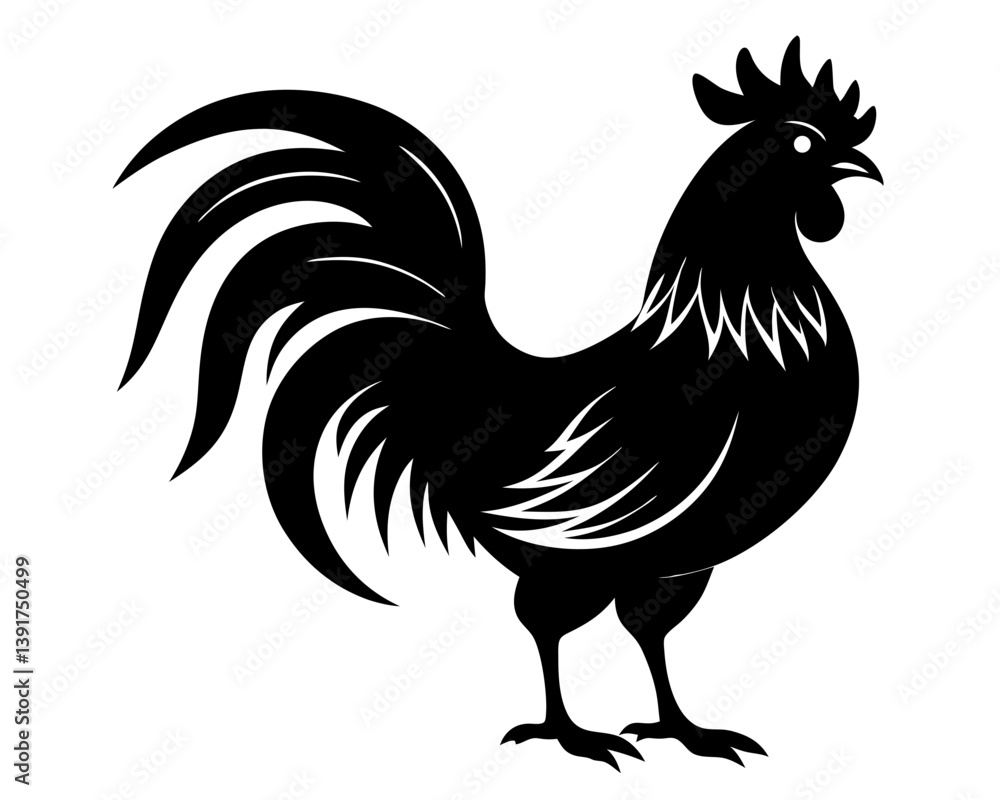 Rooster Silhouette Vector & Farm Animal SVG Design Rooster Silhouette Vector & Farm Animal SVG Design