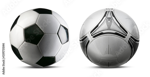 Modern soccer ball. Sport objects on transparent background.	