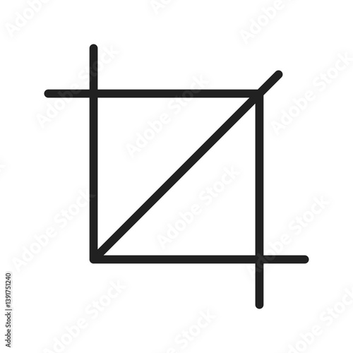 Crop icon vector image. Suitable for mobile apps, web apps and print media.