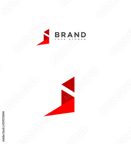 Free Download Abstract Red Triangular I Letter Logo Design, Brand Identity, Modern Minimalist - GFXLoad