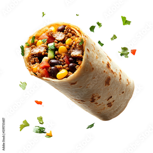 Half-slice falling burrito png
