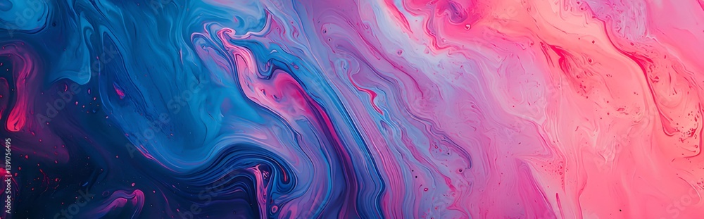 Fluid Acrylic Pouring Art Abstract Background in Shades of Pink Blue and Purple with Swirling Pattern Fluid Acrylic Pouring Art Abstract Background in Shades of Pink Blue and Purple with Swirling Pattern