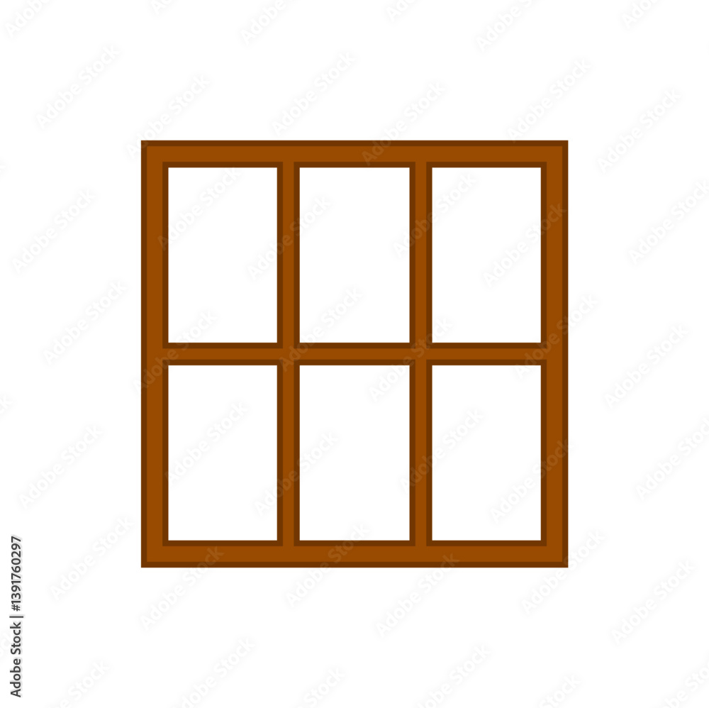 Window frame cartoon. Wooden window frame design. Vector illustration. Window frame cartoon. Wooden window frame design. Vector illustration.