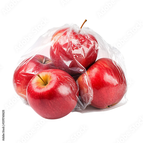 Apples in a plastic bag png